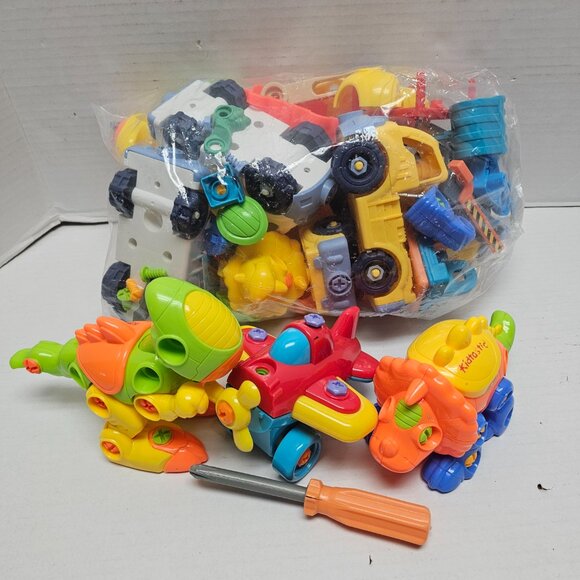 Airplane Truck Car Dinosaur Animal build Construct Kidtastic Junior Engineer LOT - Picture 2 of 12